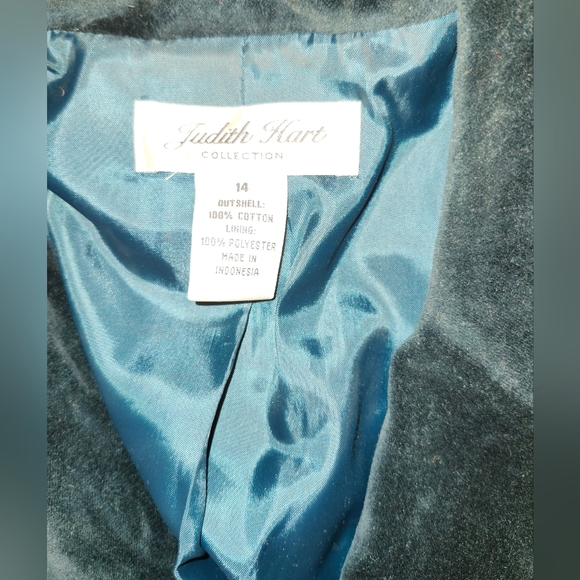 THIS IS A GEM! Womens Sz 14 Judith Hart Forest Green Velvet Style Suit - Picture 8 of 14